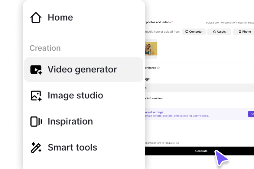 Inicie con el generador de videos